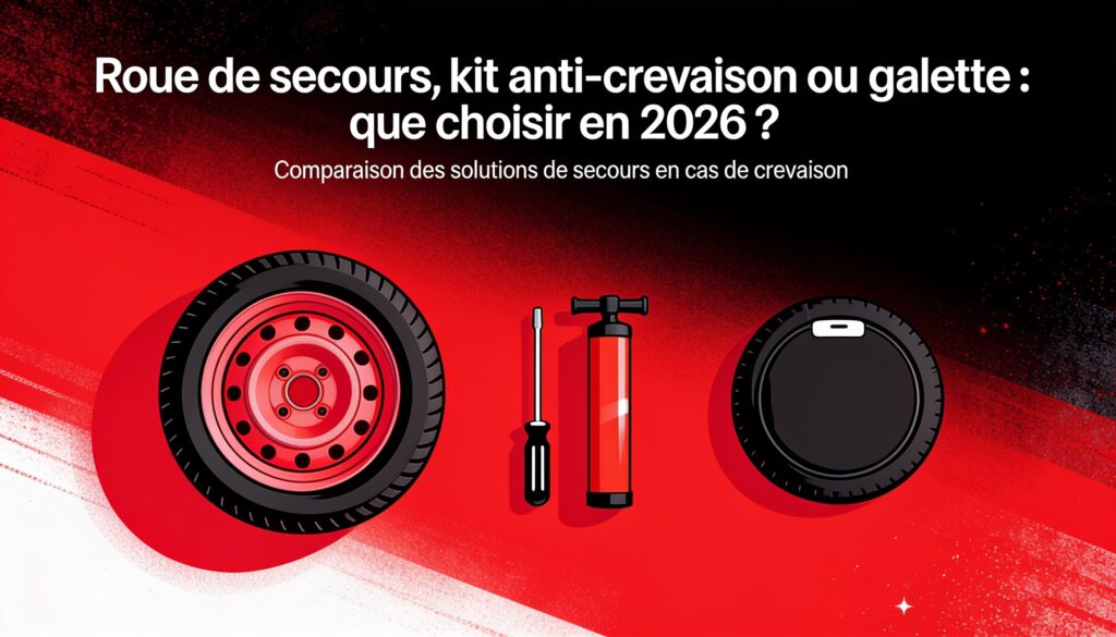 Roue de secours, kit anti-crevaison ou galette : que choisir en 2026 ?
